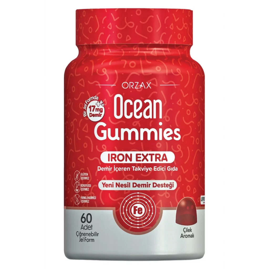 Ocean Gummies Iron Extra 17 mg 60 Çiğnenebilir Jel
