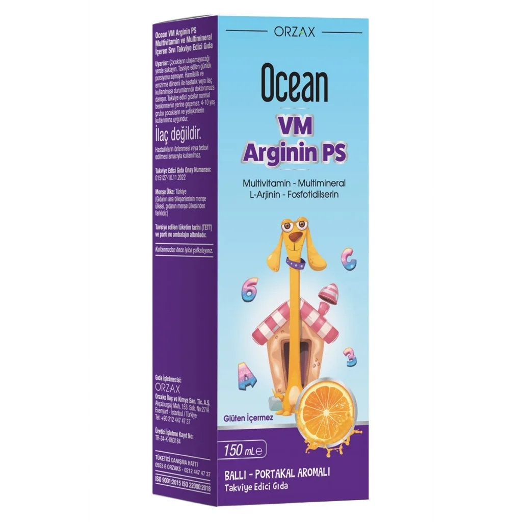 Ocean VM Arginin Ps Ballı Portakal Aromalı Şurup 150 ml