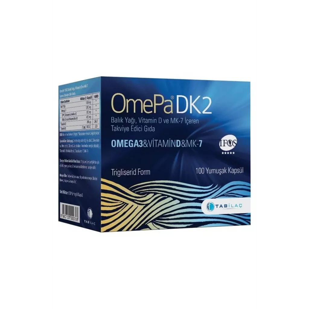 Omepa DK2 Omega 3  Vitamin D  MENAQ7 100 Yumuşak Kapsül