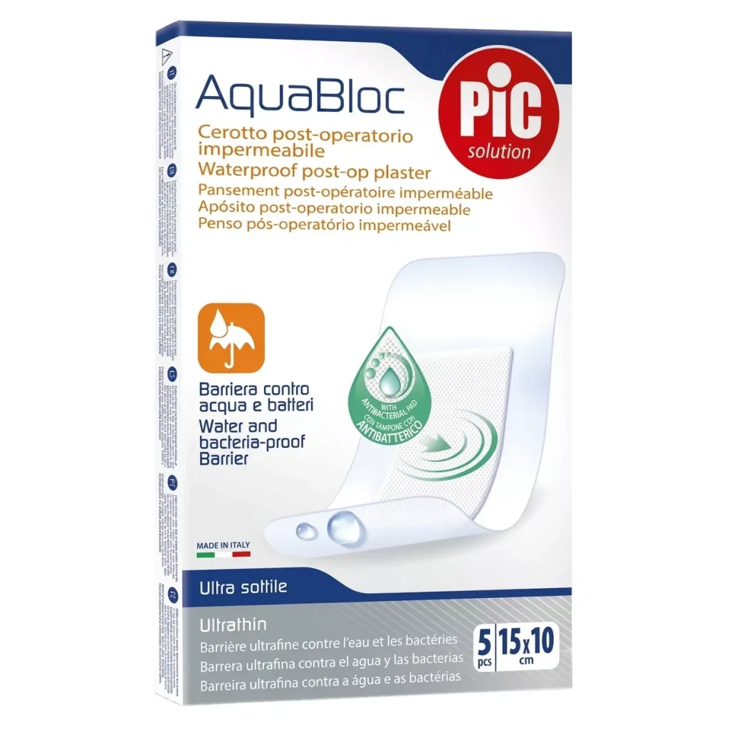 Pic Aquabloc Su Geçirmez Pedli Antibakteriyel Film Yara Örtüsü 10 cm x 15 cm 5li