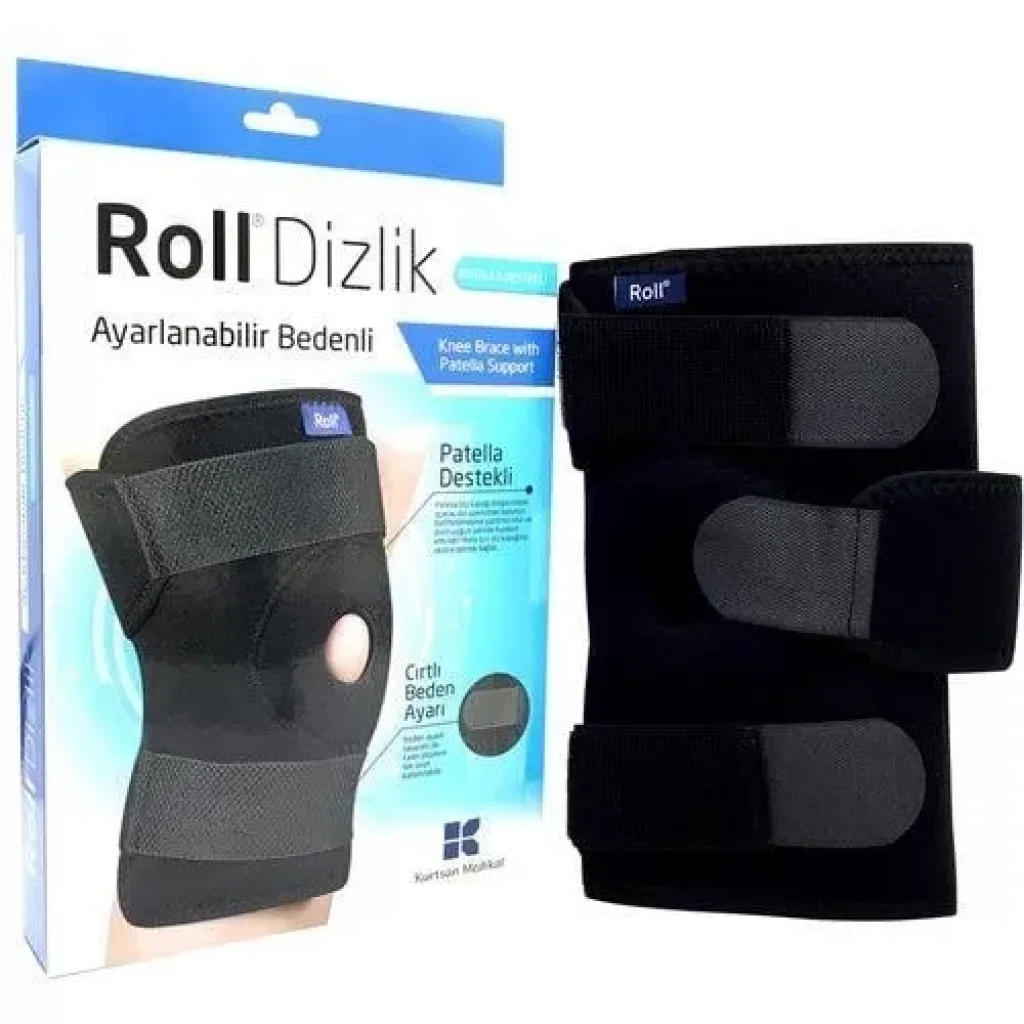 Roll Patella Destekli Ayarlanabilir Bedenli Cırtlı Dizlik