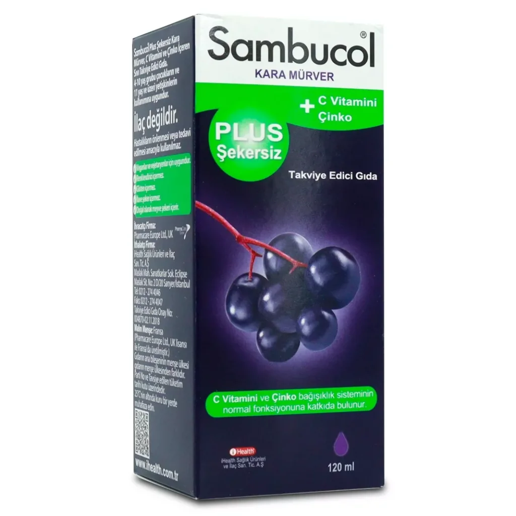 Sambucol Plus Sekersiz Takviye Edici Gida 120 ml