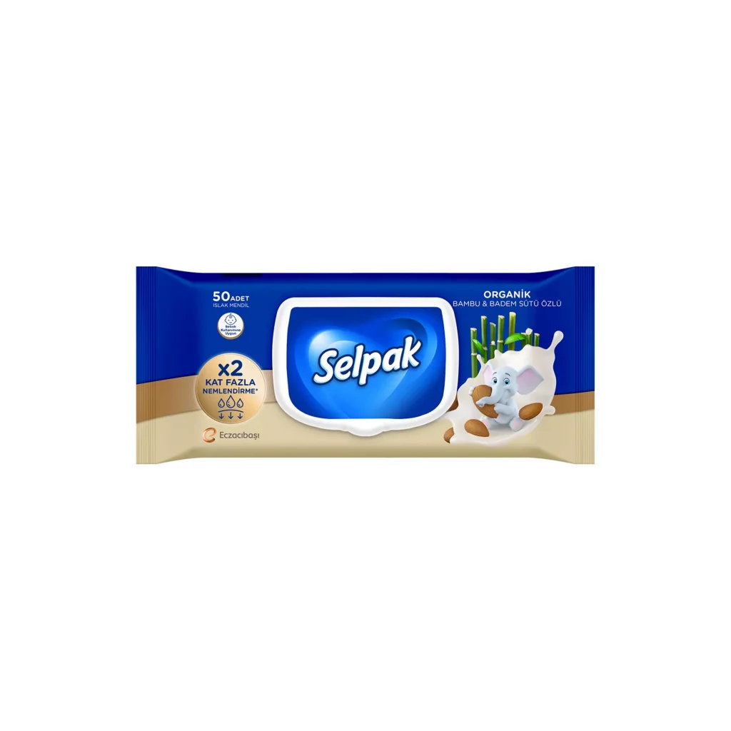 Selpak Organik Bambu ve Badem Sütlü Islak Mendil 50 Adet