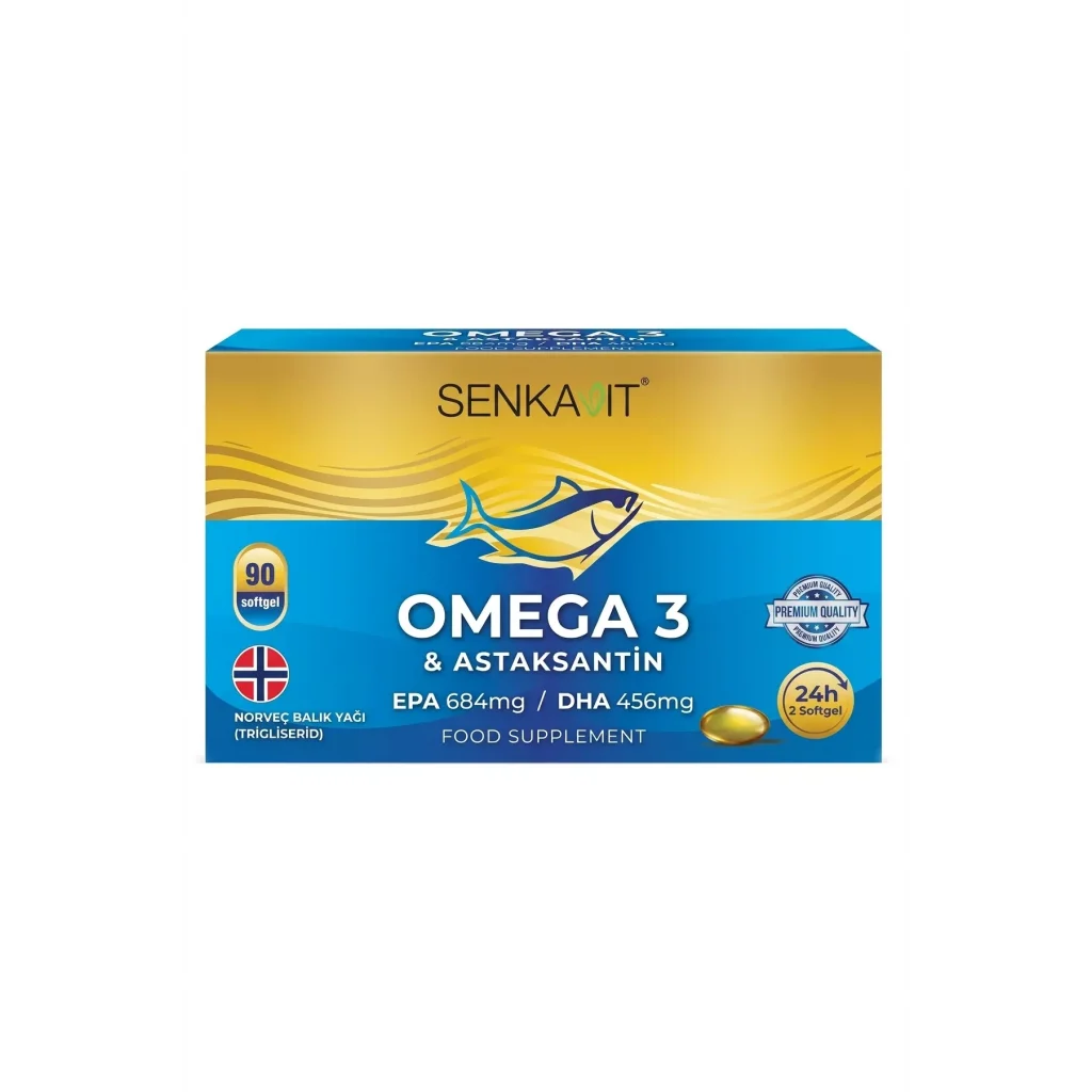 Senkavit Omega 3 ve Astaksantin İçeren Yumuşak Kapsül 90  lı