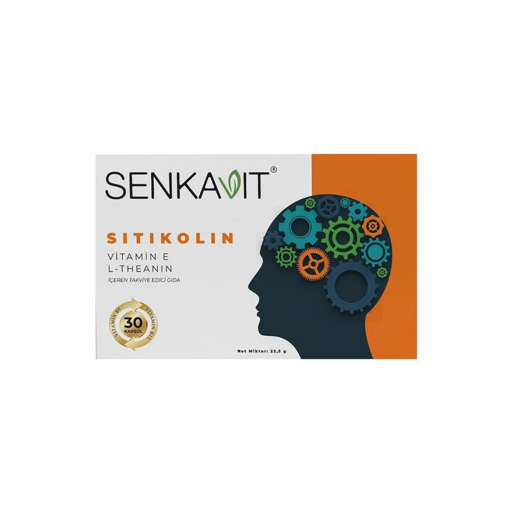 Senkavit Sitikolin + L-Teanin + B6 ve Vitamin E İçeren 30 Kapsül