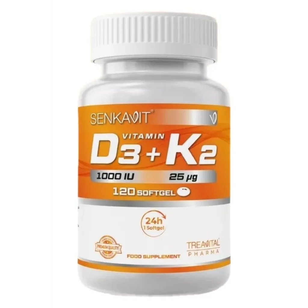 Senkavit Vitamin D3 ve K2 İçeren Yumuşak Kapsül 120 li
