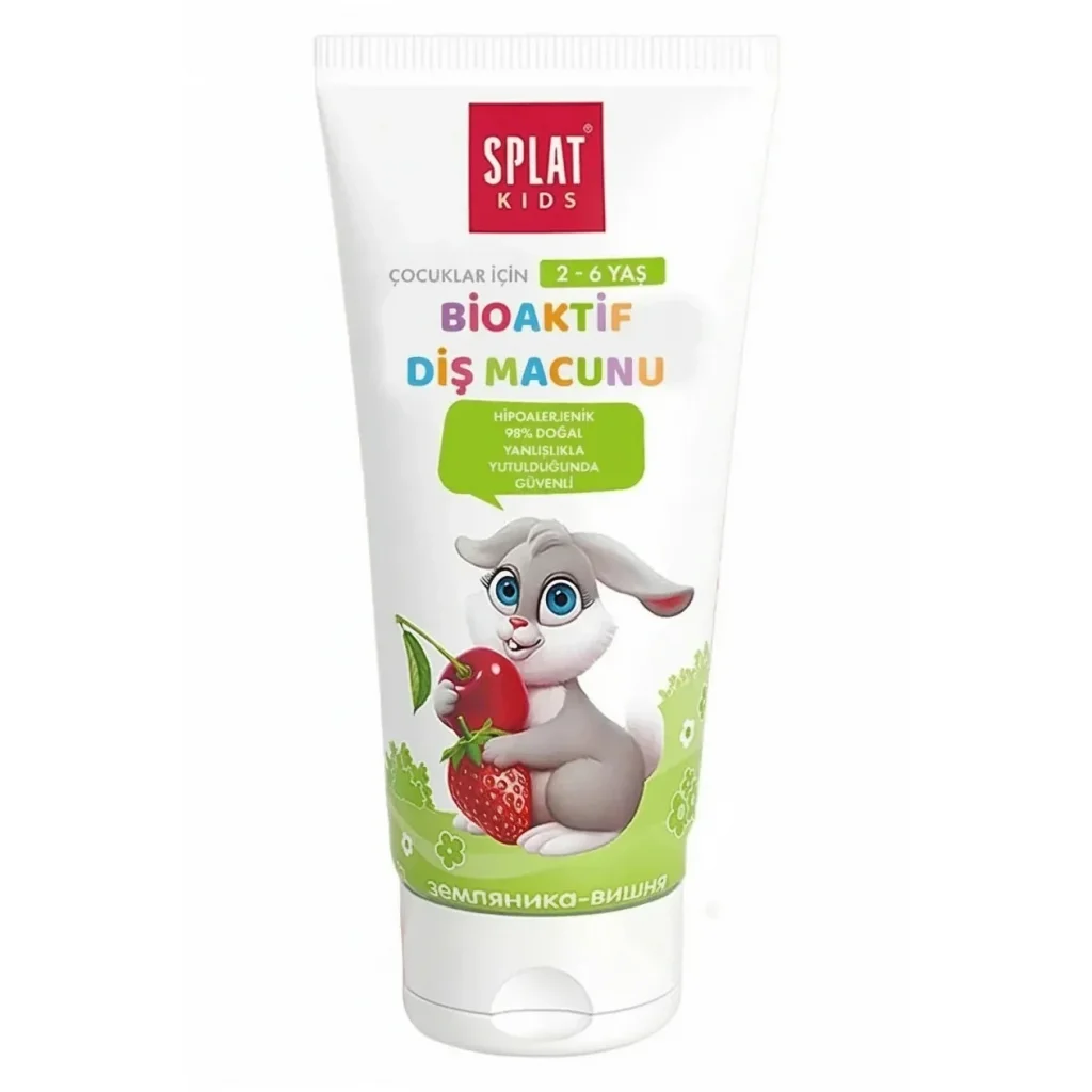 Splat Kids Çilek-Kiraz Tadında 2-6 Yaş Arası Doğal Diş Macunu 50 ml