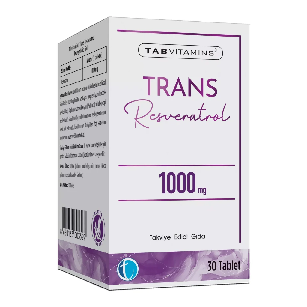 Tab İlaç TabVitamins Trans Resveratrol 1000 mg 30 Tablet