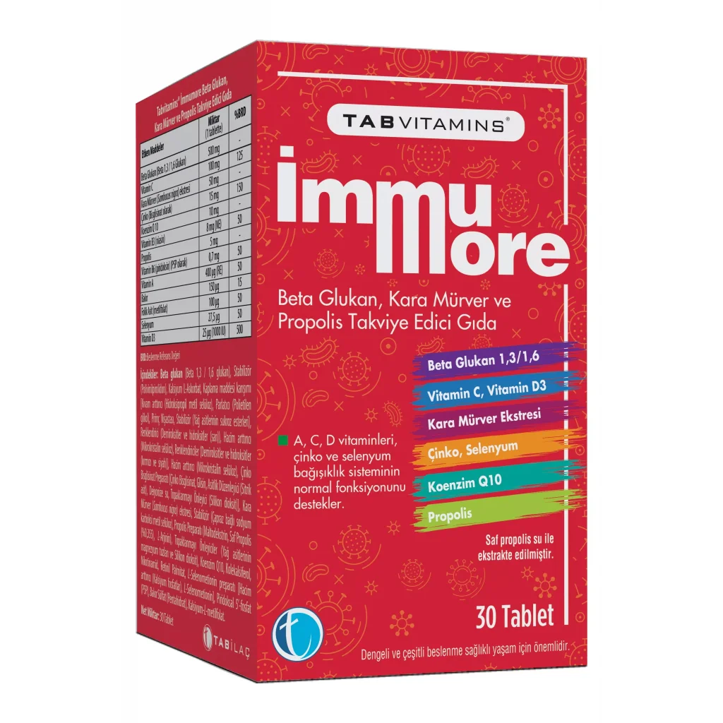 Tab Vitamins Immumore Takviye Edici Gıda 30 Tablet