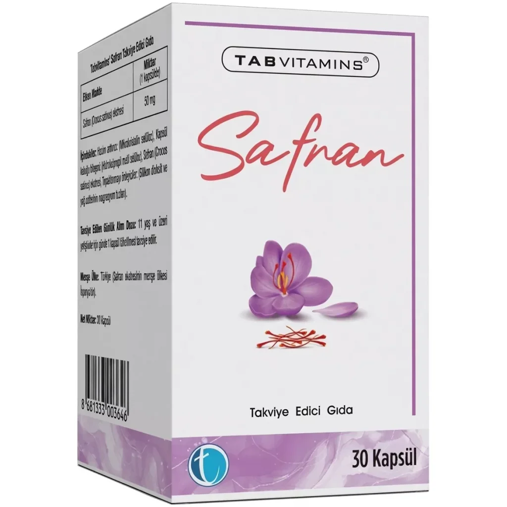 Tab Vitamins Safran İçeren Takviye Edici Gıda 30 Kapsül