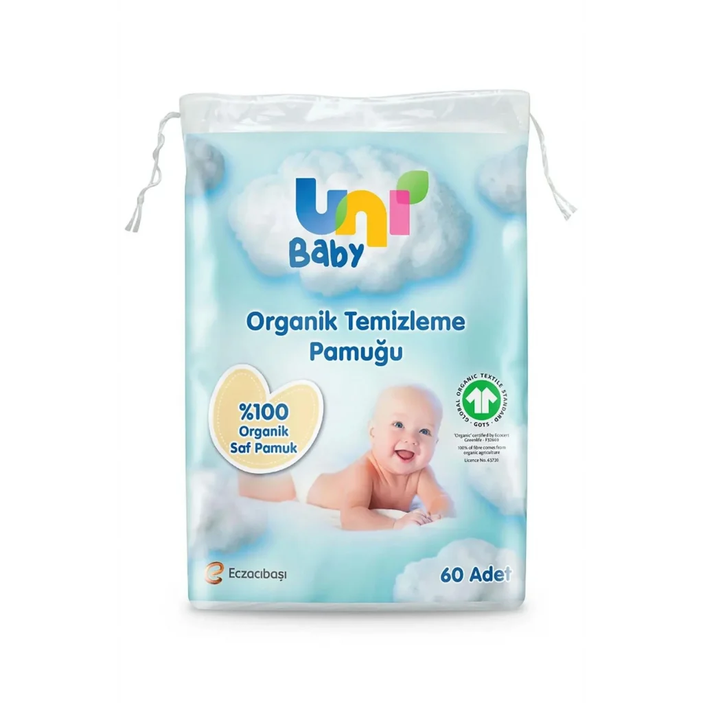 Uni Baby Organik Temizleme Pamuğu 60lı