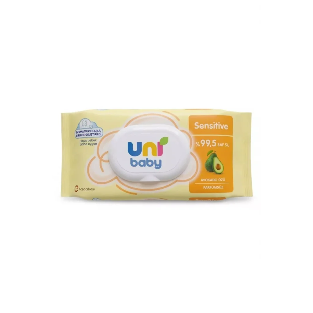 Uni Baby Sensitive Avokado Özlü Islak Mendil, 90 Adet