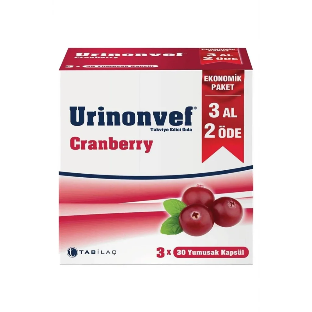 Urinonvef Cranberry 30 Kapsül - 3 Al 2 Öde