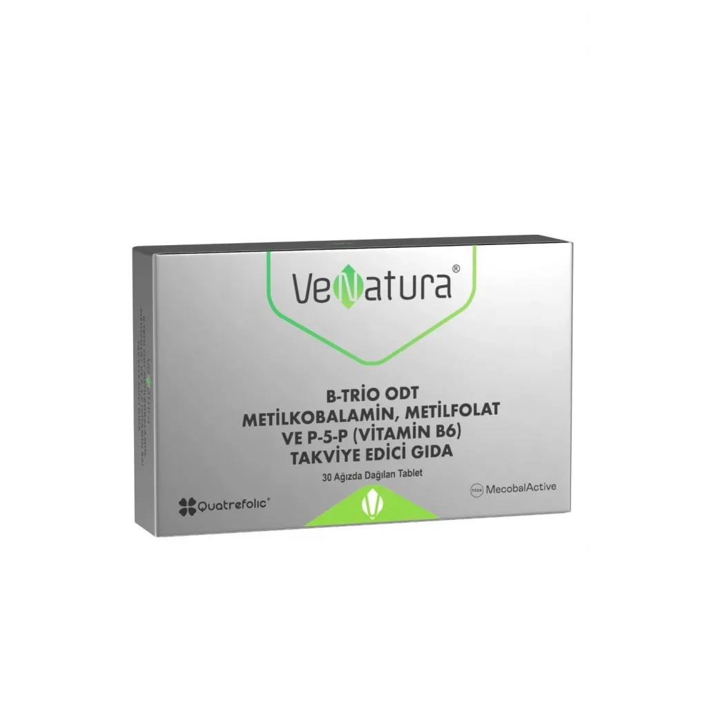 Venatura B-Trio ODT Metilkobalamin Metil Folat ve Vitamin B6 30 Tablet