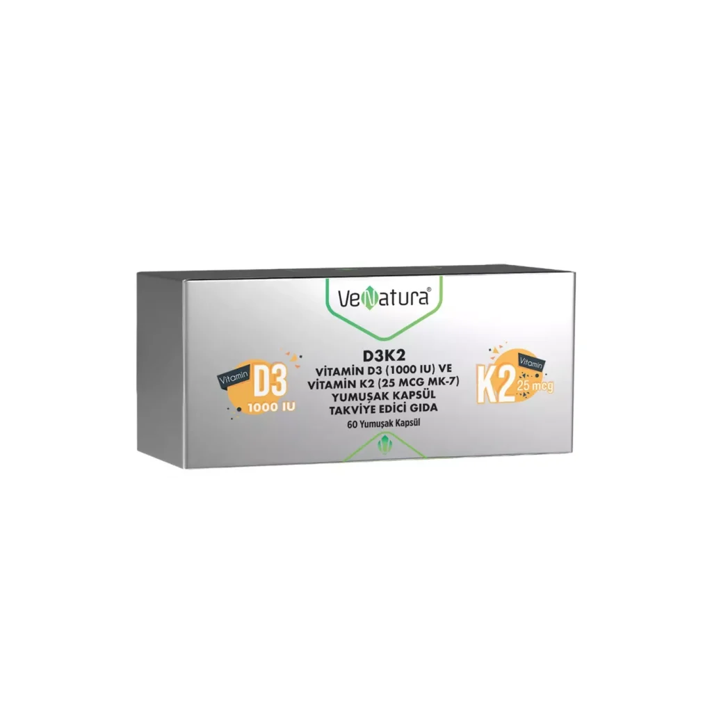 VeNatura Vitamin D3 ve Vitamin K2 60 Yumuşak Kapsül