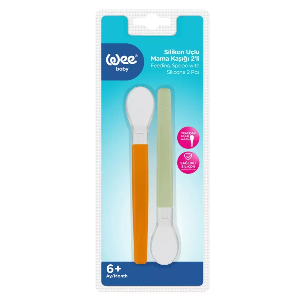 Wee Baby 122 Mama Kaşığı 2li - Yeşil  Turuncu