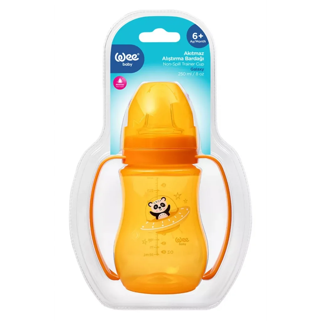 Wee Baby 754 Akıtmaz Kulplu PP Bardak 250 ml - Mavi