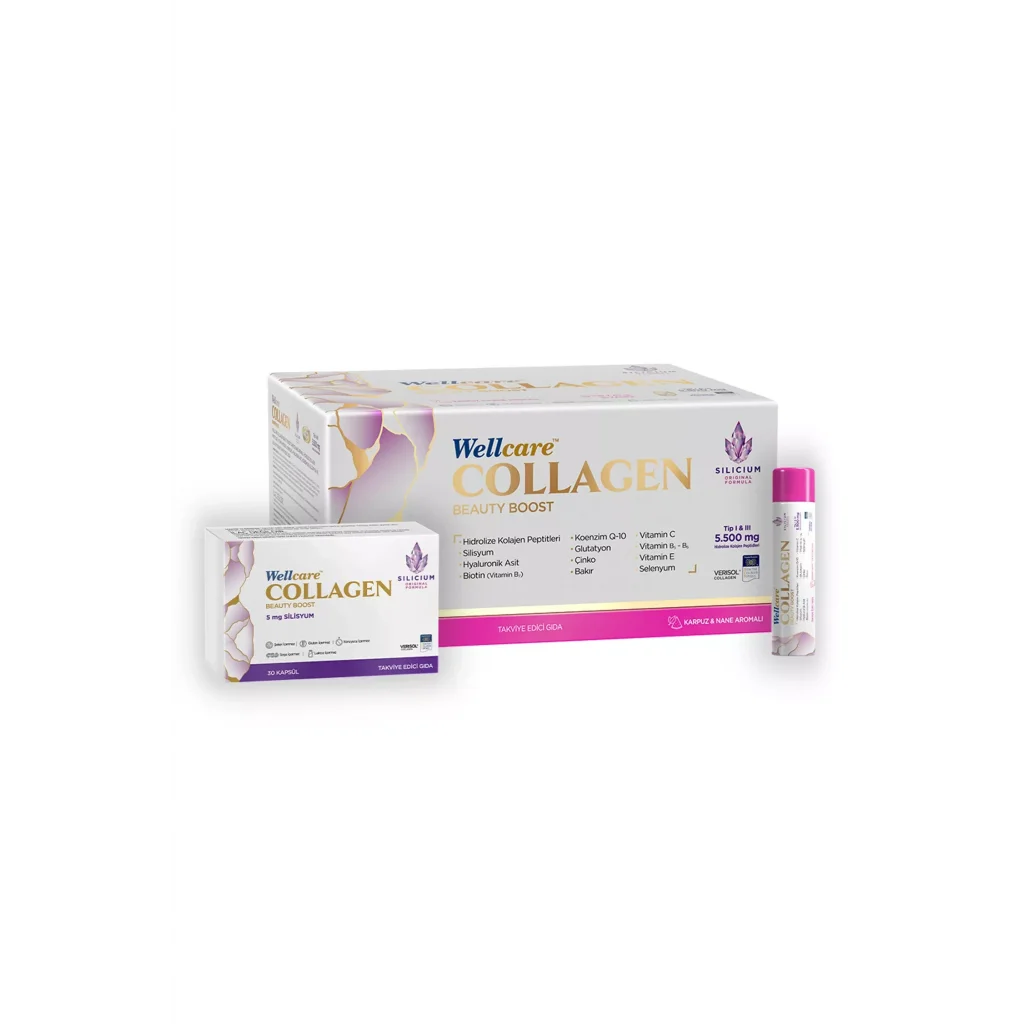 Wellcare Collagen Beauty Plus 10000 mg Karpuz  Nane Aromalı Likit Form 30 Tüp x 4 0ml + 30 Kapsül