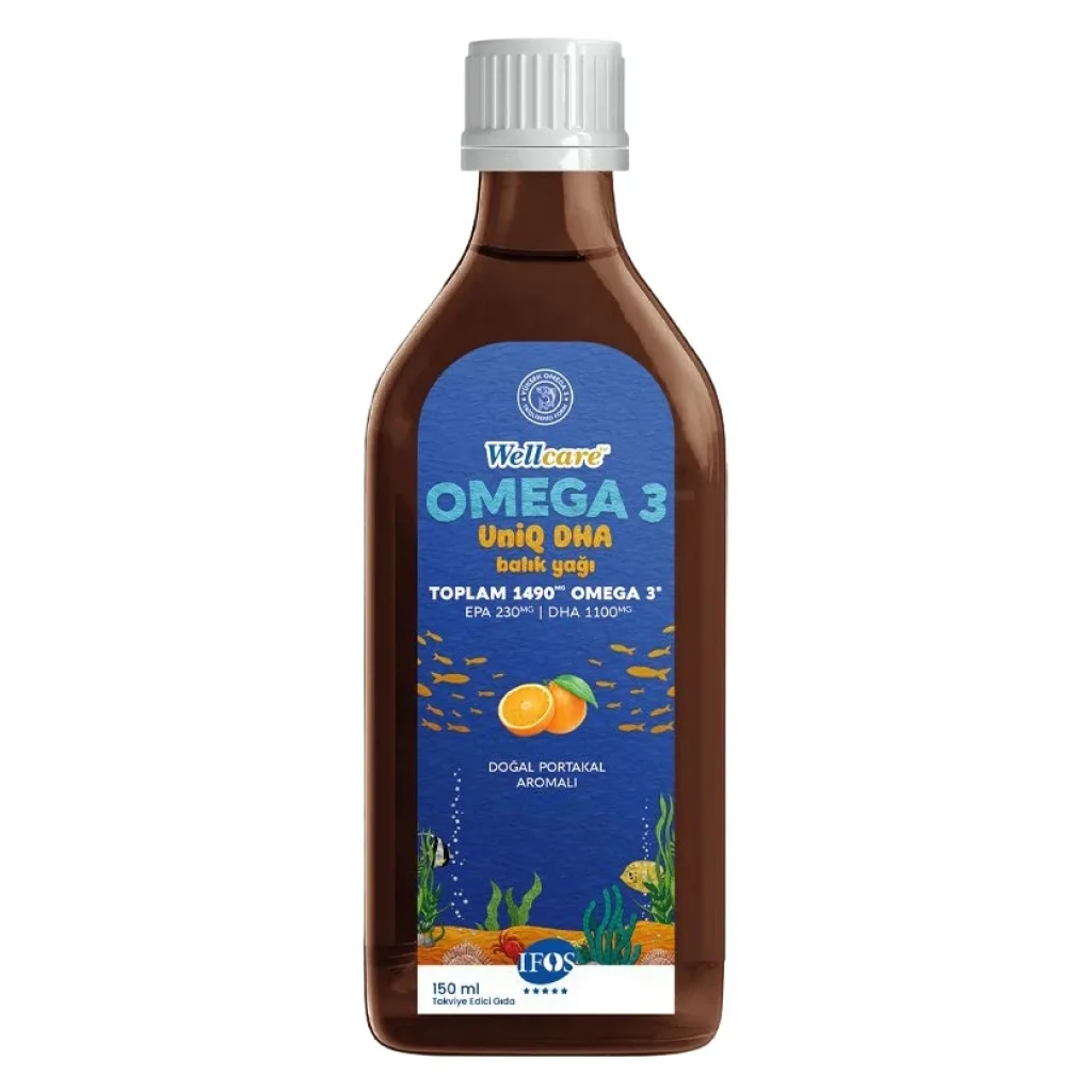 Wellcare Omega 3 Uniq Doğal Portakal Balık Yağı Sıvı 150 ml