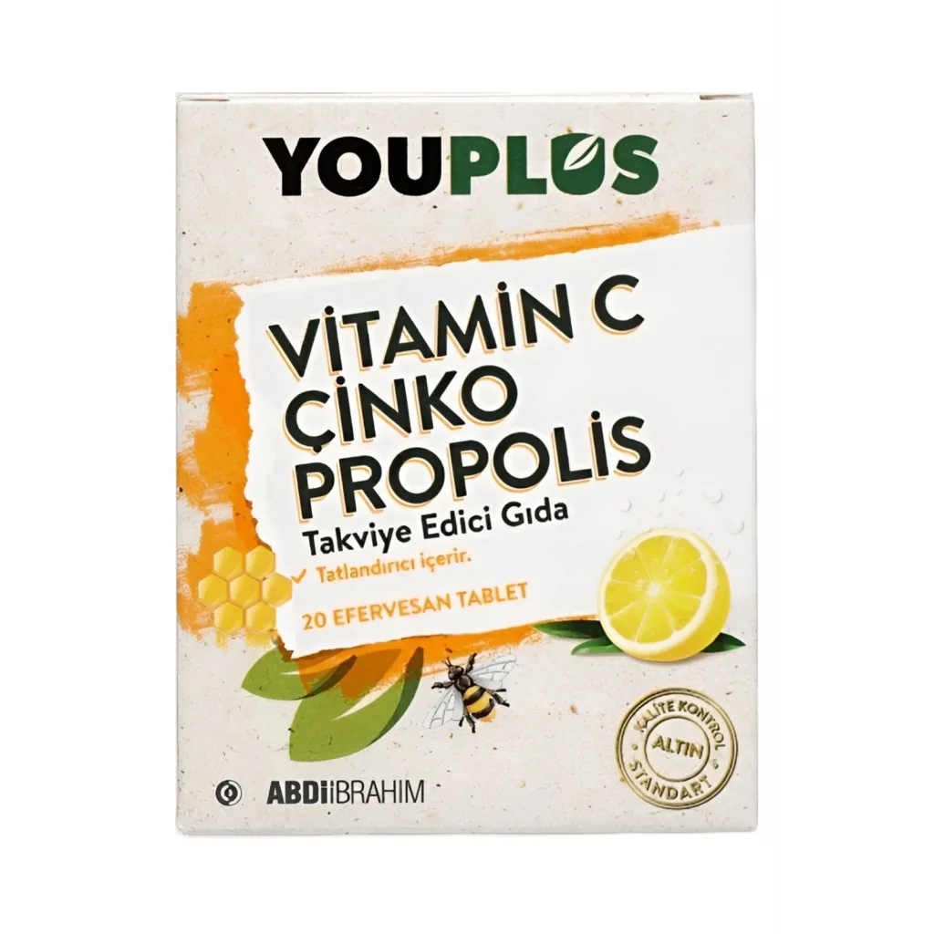 Youplus Vitamin C Çinko Propolis 20 Efervesan Tablet