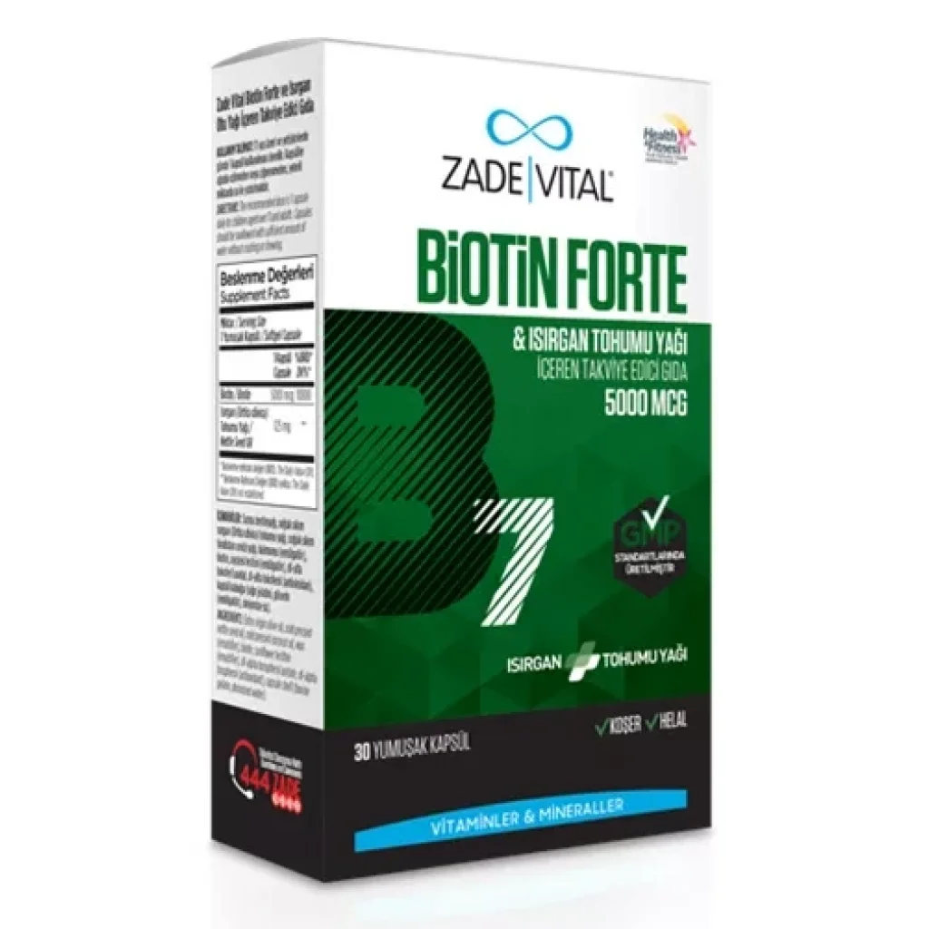 Zade Vital Biotin Forte 30 Yumuşak Kapsül