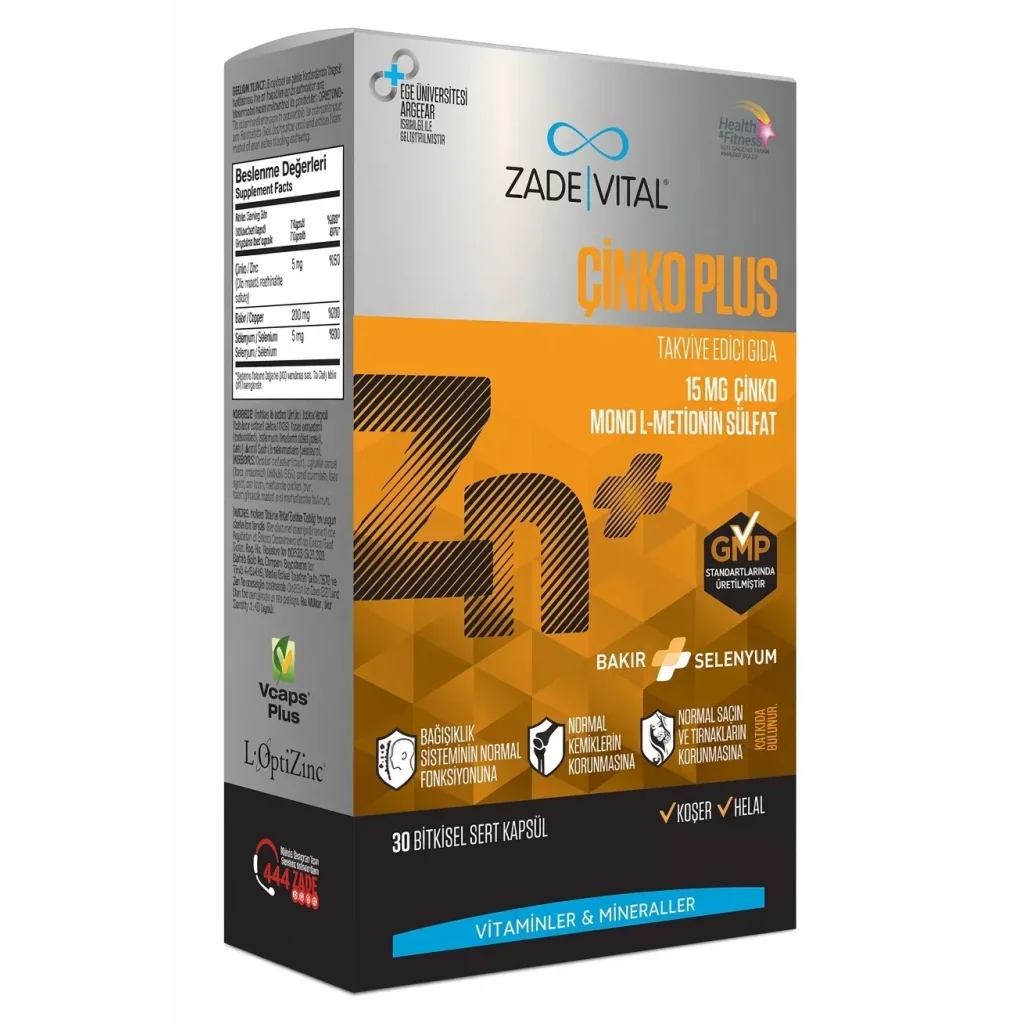 Zade Vital Çinko Plus 30 Kapsül