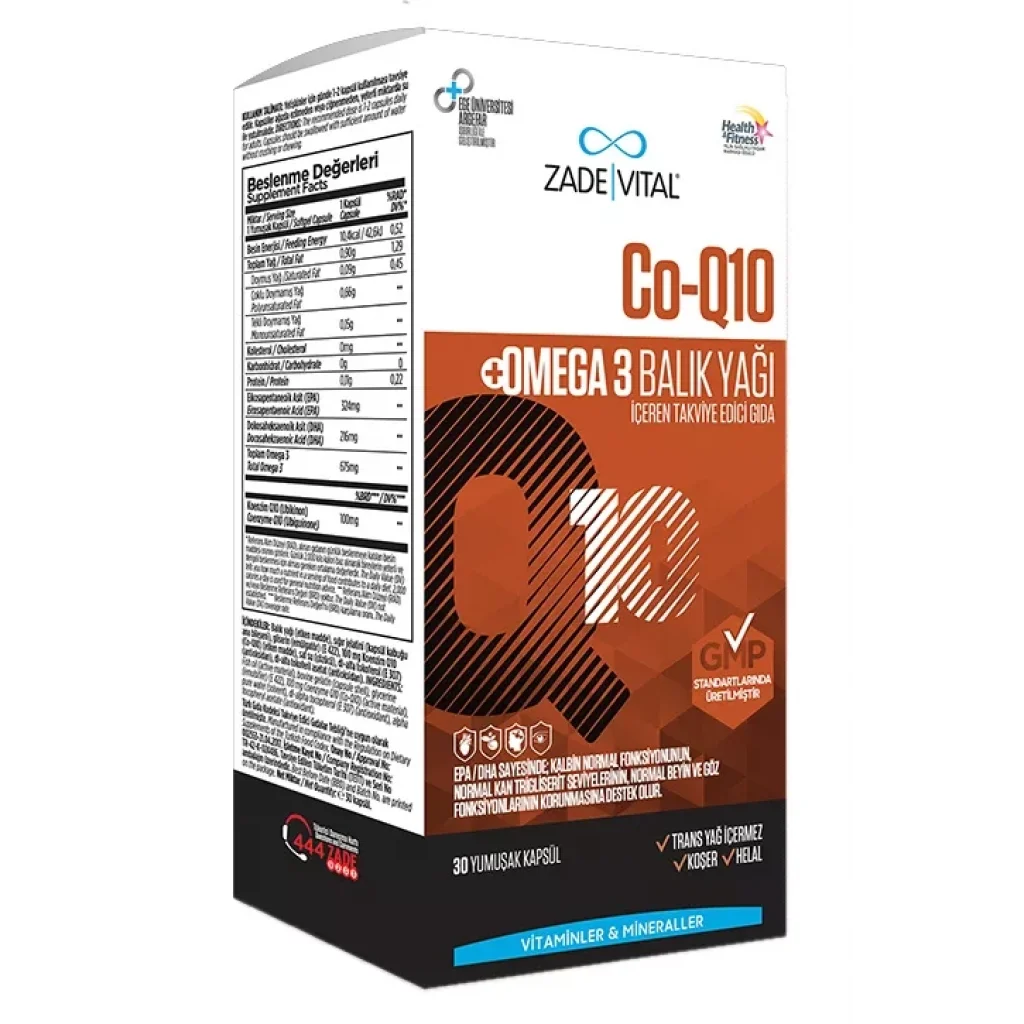 Zade Vital Co-Q10  Omega 3 30 Kapsül