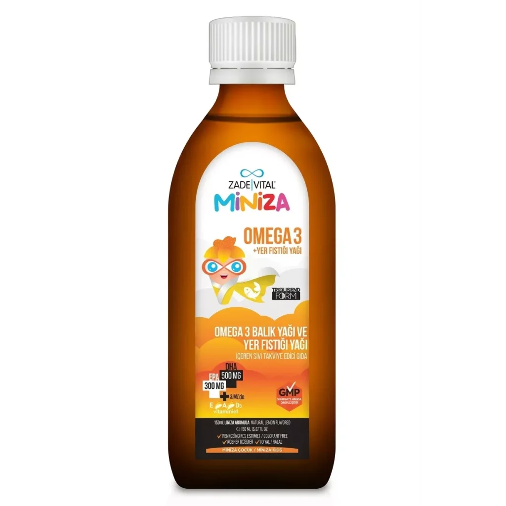Zade Vital Miniza Omega-3 ve Yer Fıstığı Şurubu 150 ml