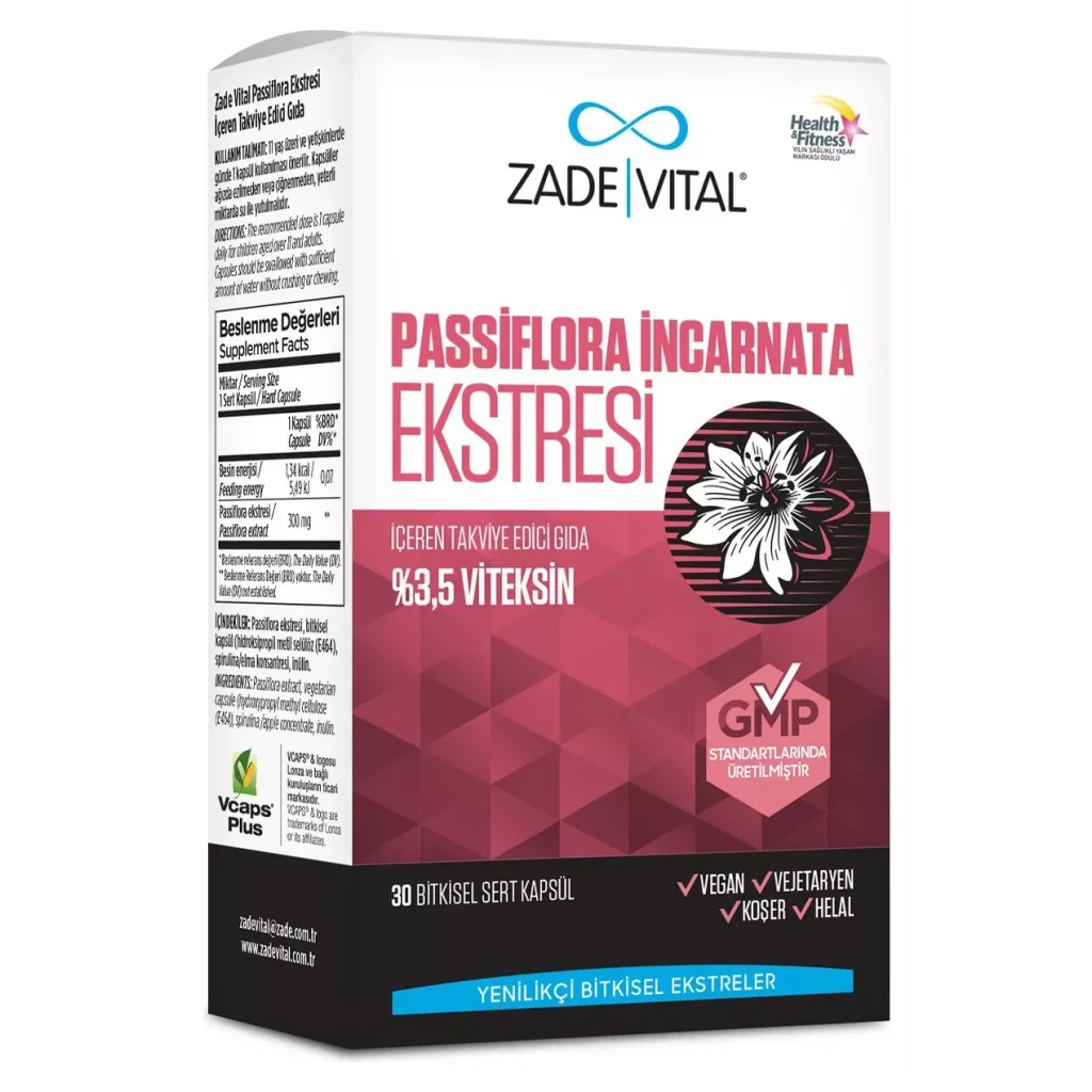 Zade Vital Passiflora 30 Kapsül