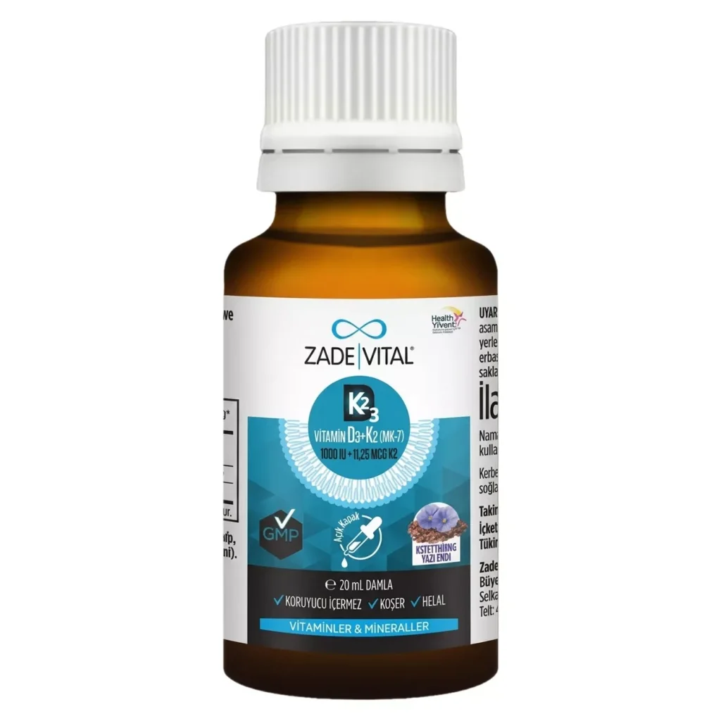Zade Vital Vitamin D3K2 1000 IU Damla 20 ml