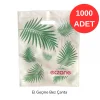 30x37 Yeşil Yaprak Desenli El Geçme Bez Torba 1000 adet