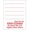 Eczane Etiketi Kod4 Beyaz