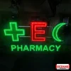 Eczane Pharmacy Cross, E Logo, Hilal figürlü, Animasyonlu