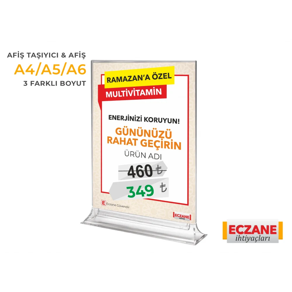 Ramazan Enerjinizi Koruyun Afişi + Pleksi Afiş Taşıyıcı