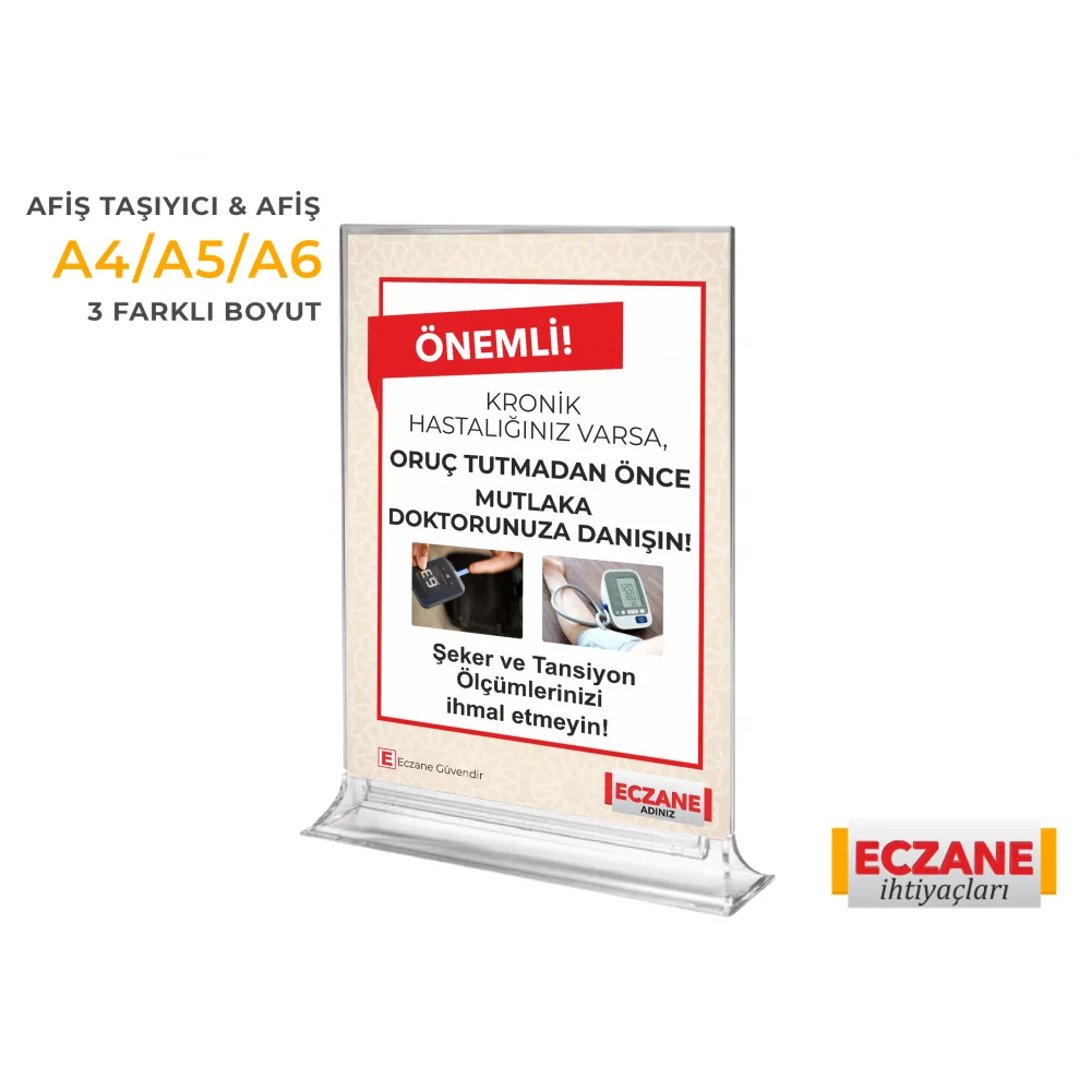 Ramazan’da Güvenli Oruç Afişi + Pleksi Afiş Taşıyıcı