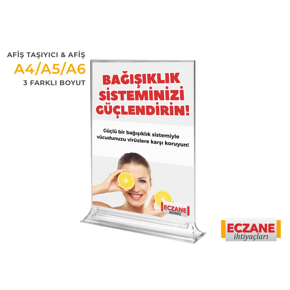 Bağışıklık Sistemi Destek Afişi + Pleksi Afiş Taşıyıcı