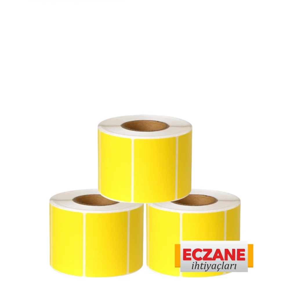İlaç Tarif Etiketi (12.000 Adet) 40mm X 60mm Sarı Zemin Etiket