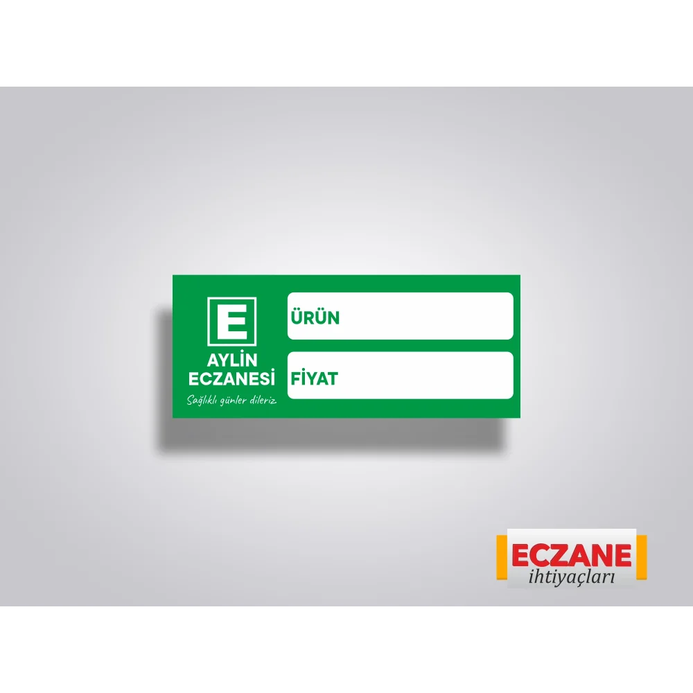 Eczanenize Özel Raf Etiketi Yeşil - 200 Adet