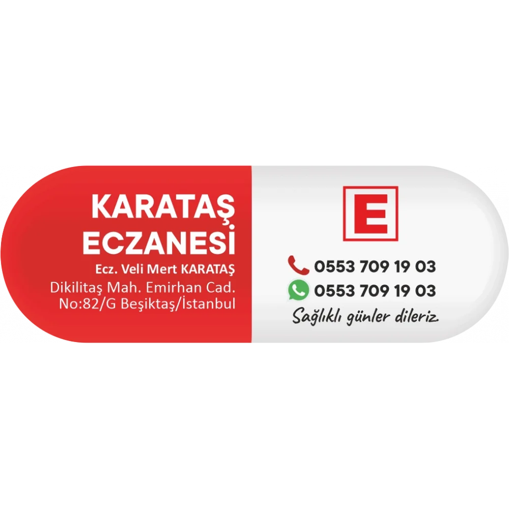 İlaç Kapsülü Kırmızı E logolu - 1000 adet