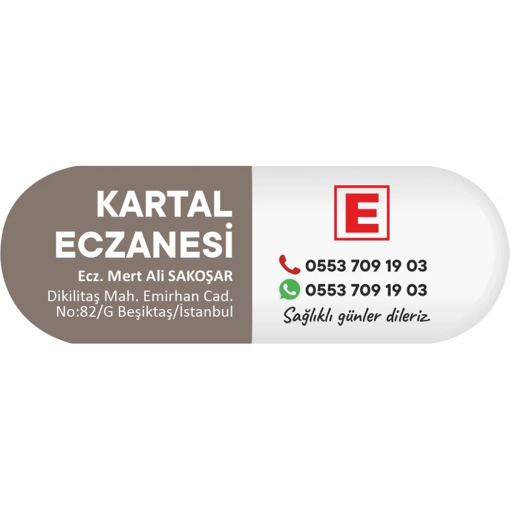 İlaç Kapsülü Koyu Kahverengi E Logolu - 1000 adet