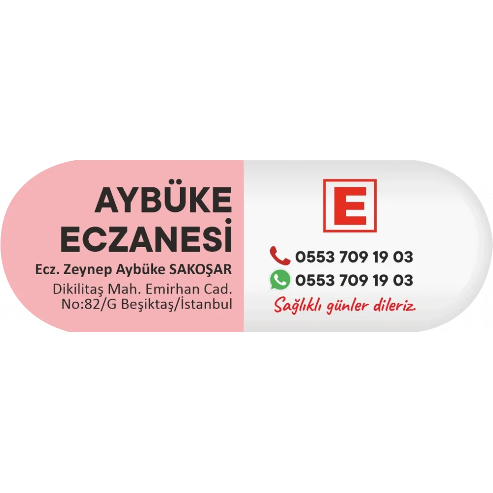 İlaç Kapsülü Pembe E Logolu - 1000 adet