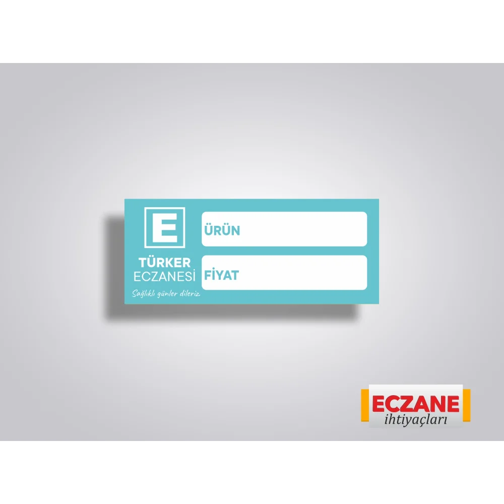 Eczanenize Özel Raf Etiketi Turkuaz - 200 Adet
