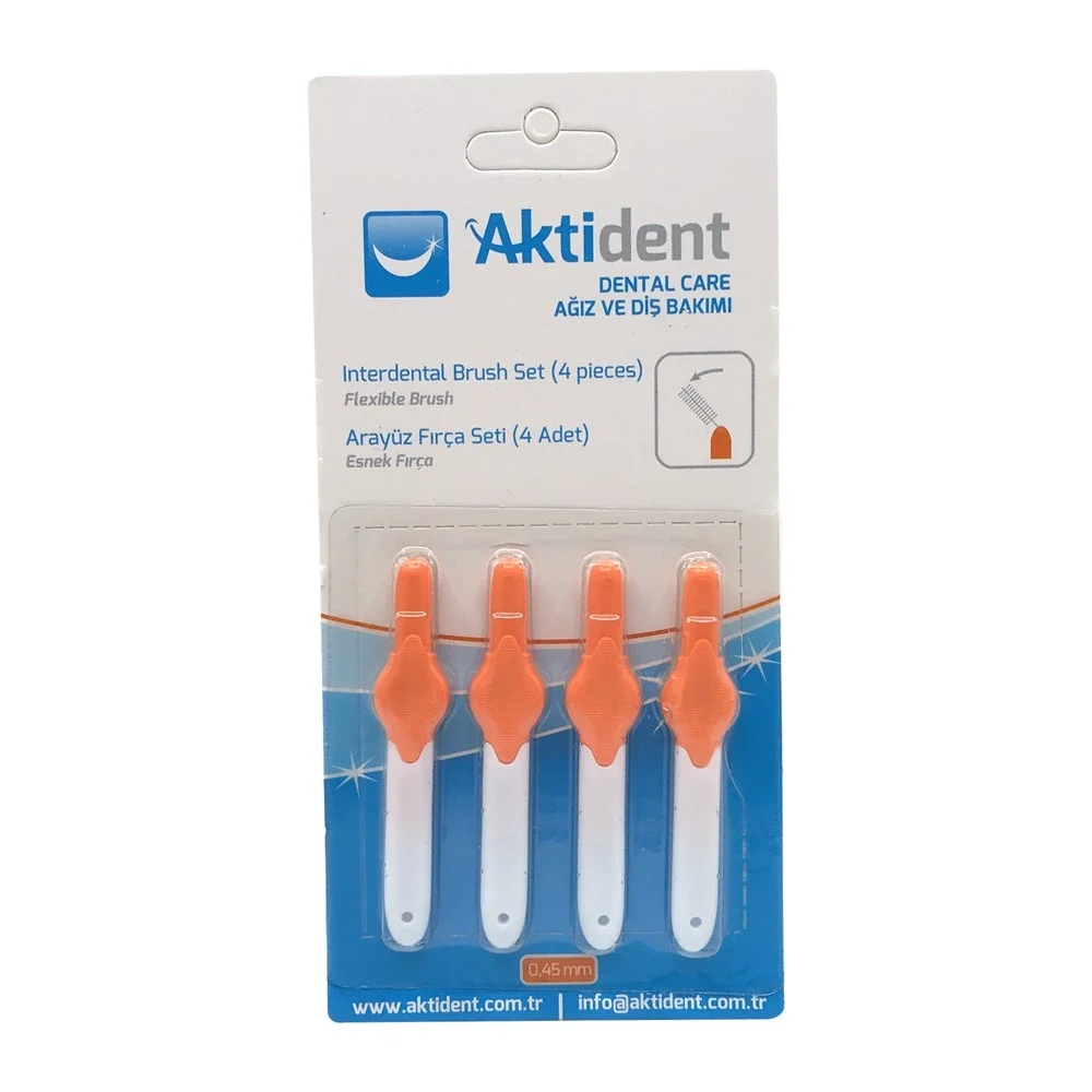 Aktident Orid Arayüz Fırçası 0,45 mm 4lü - Turuncu