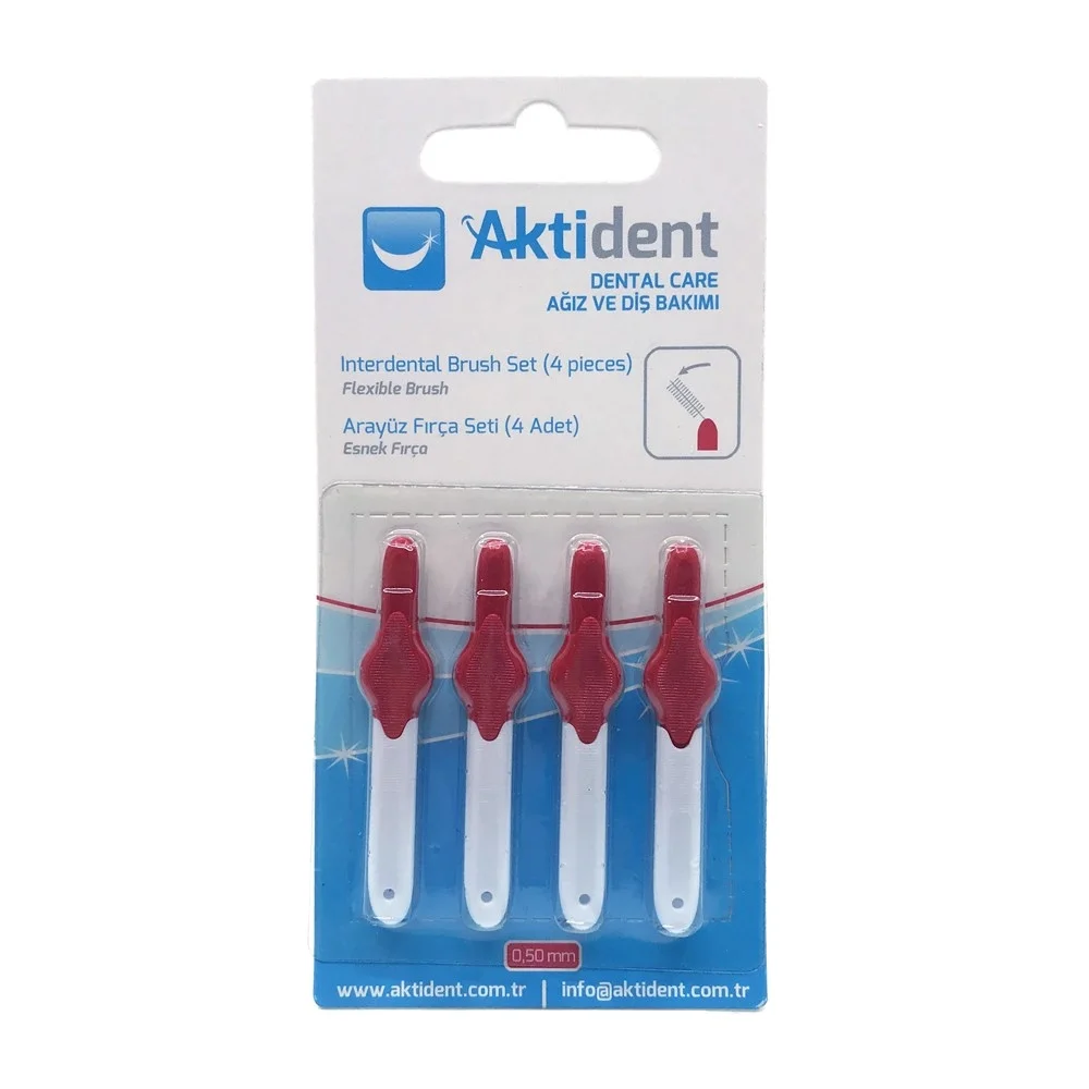 Aktident Orid Arayüz Fırçası 0,50 mm 4lü - Kırmızı