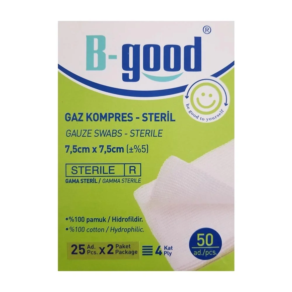 B Good Gaz Kompress 7,5cm x 7,5cm 50li