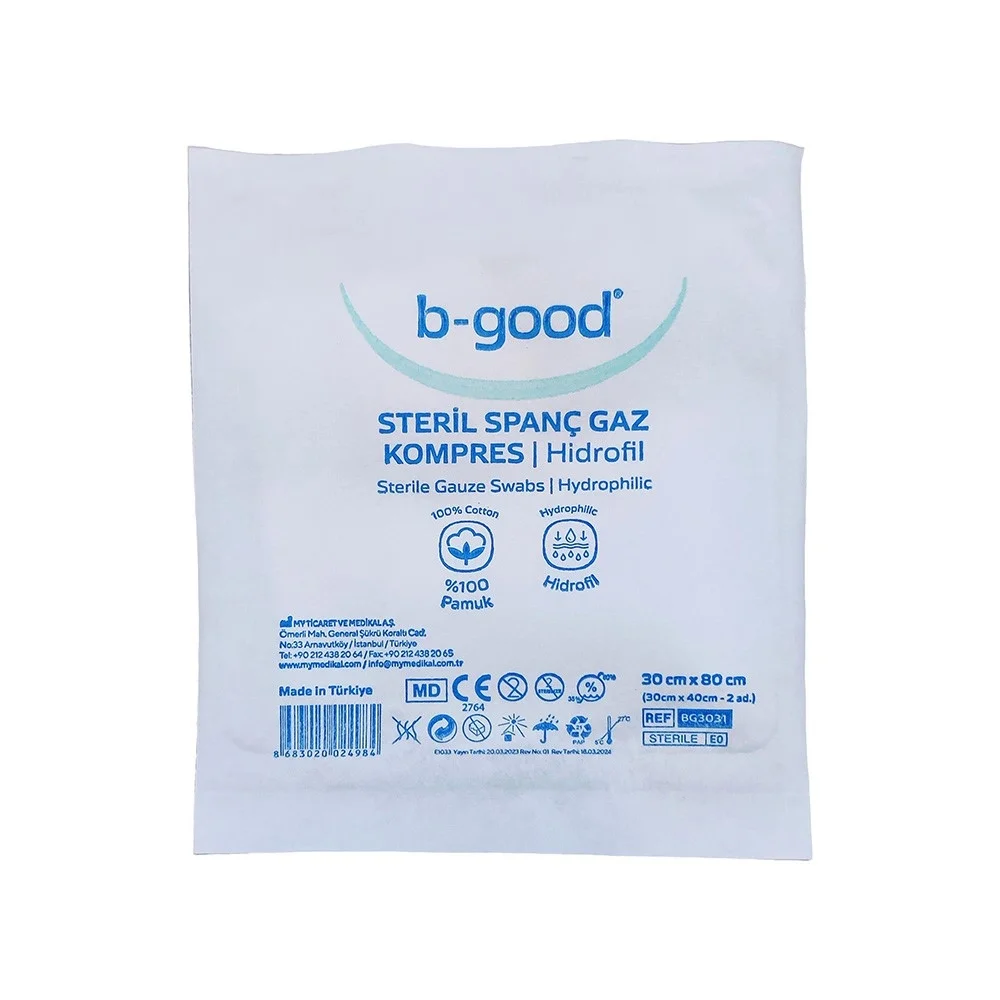 B-Good Steril Spanç gaz kompres hidrofil  30x80 cm