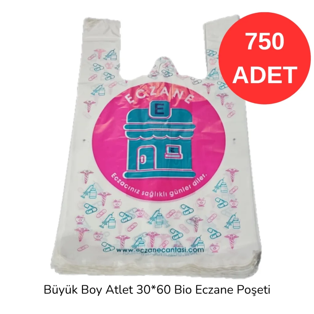 Büyük Boy Atlet 30*60 Bio Eczane Poşeti 750 adet