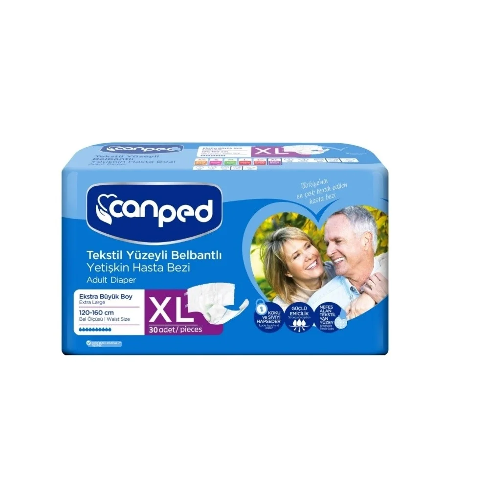 Canped Tekstil Yüzey Belbantlı Hasta Bezi xLarge 30lu