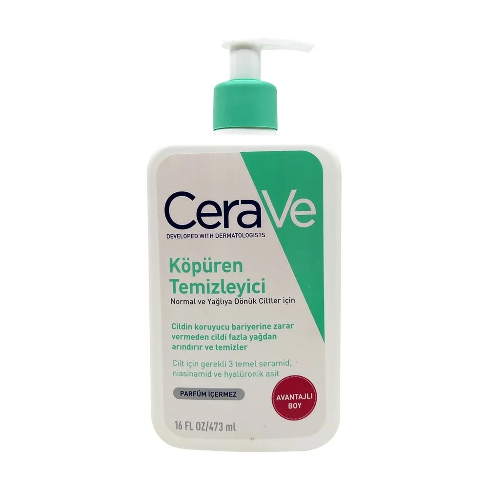 Cerave Foaming Cleanser Normal  Yağlıya Dönük Ciltler İçin 473 ml