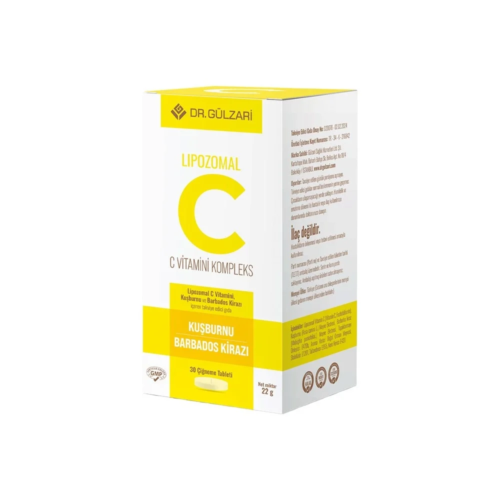 Dr. Gülzari C Kompleks 30 Çiğneme Tableti